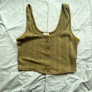 Garage Green Button Up Tank Top